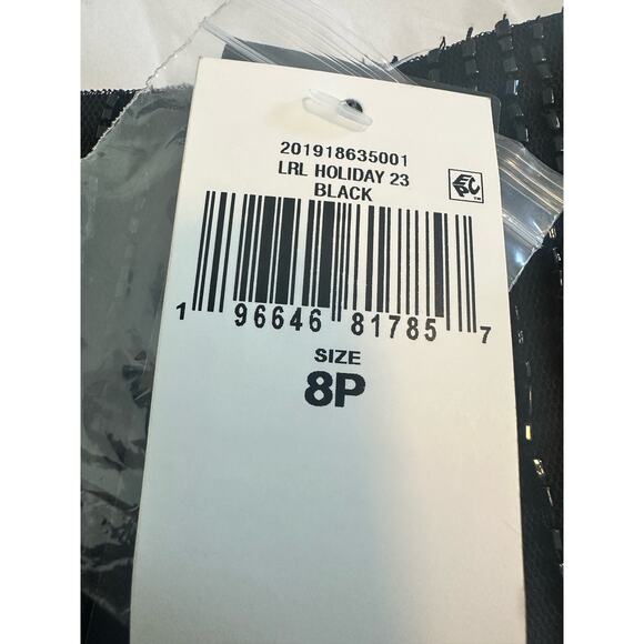 Lauren Ralph Lauren Black Beaded Mesh A-Line Skirt, 8 petite NEW Holiday wear - Picture 9 of 11